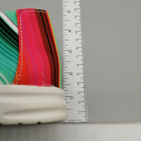 Womens Lace Up Sneakers Multicolor Stripe Canvas NEW - Picture 7 of 7